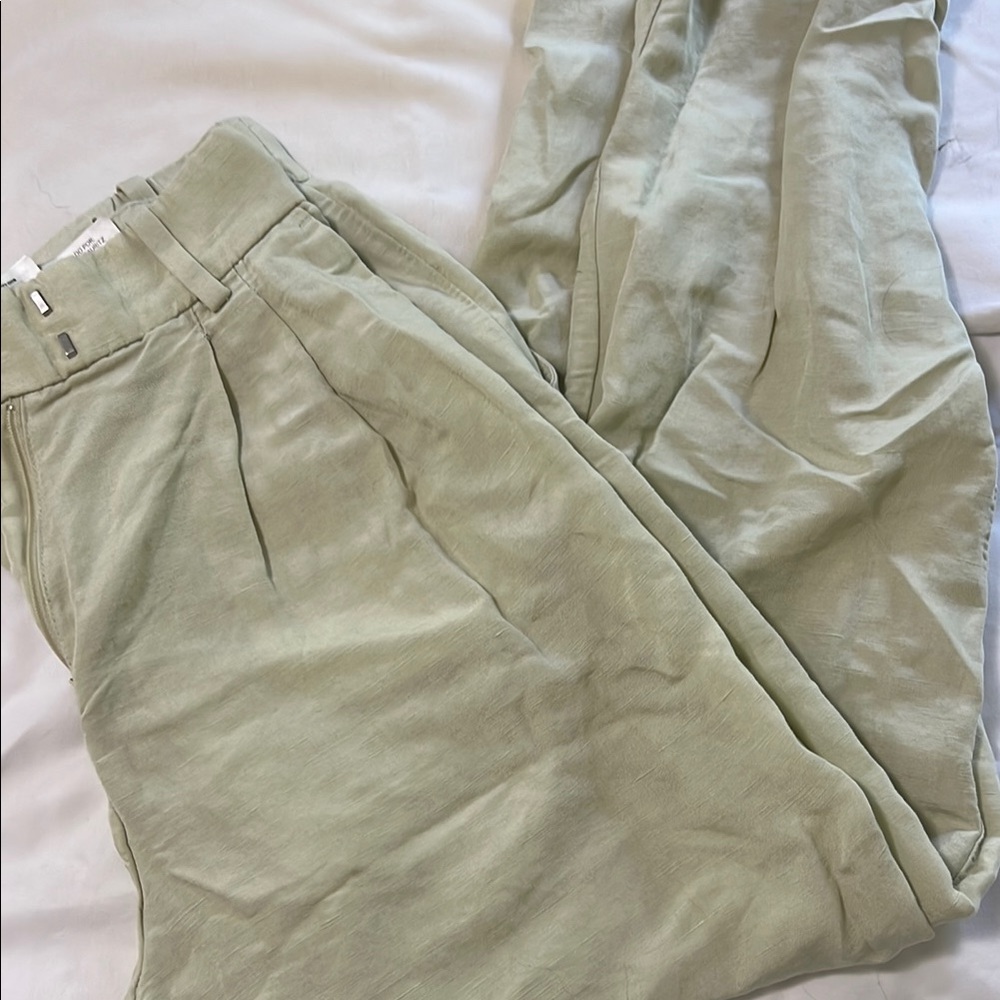 H&M Sage Green Linen Pants